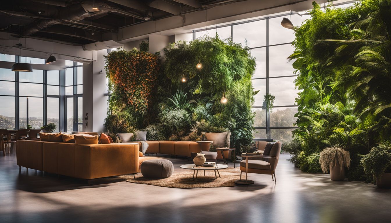 A thriving smart garden in a modern indoor setting.