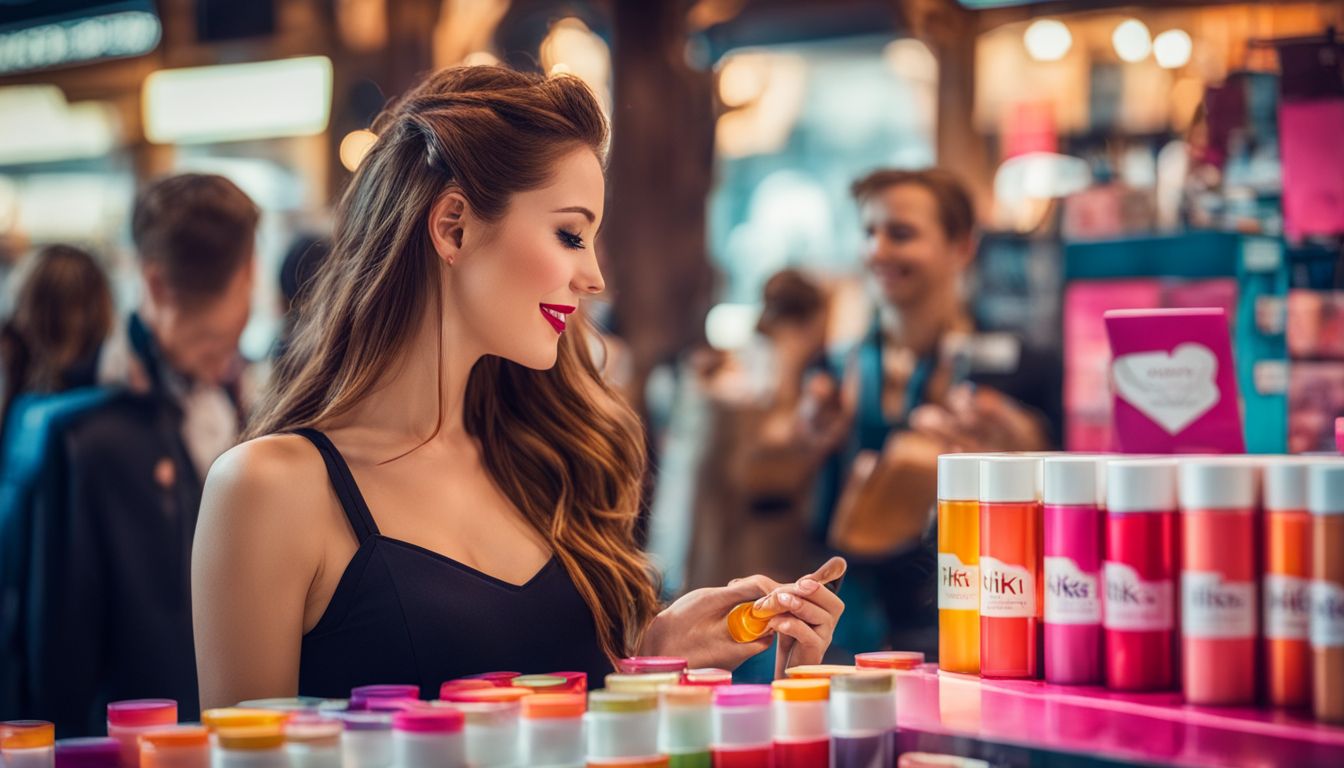 An attractive marketing display featuring two open containers of Kisstixx lip balm.